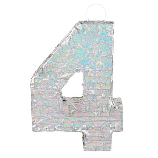 Piñata holografisch cijfer 4