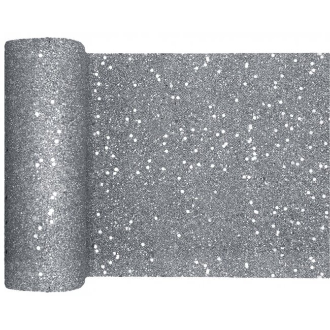 Tafel Loper Glitter - Zilver