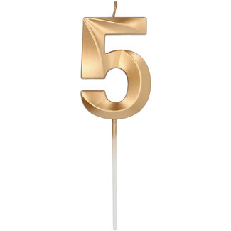 Folat Kaars Glamour Goud - Cijfer 5