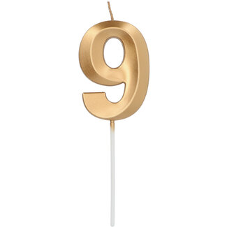 Folat Kaars Glamour Goud - Cijfer 9