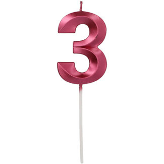 Folat Kaars Glamour Roze - Cijfer 3