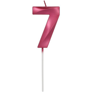 Folat Kaars Glamour Roze - Cijfer 7