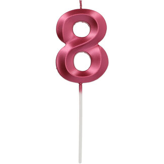 Folat Kaars Glamour Roze - Cijfer 8