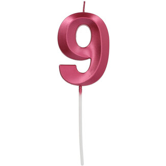 Folat Kaars Glamour Roze - Cijfer 9