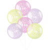 Folatex Ballonnen XL 'Happy Birthday!' Pastel Roze 48cm - 6 stuks