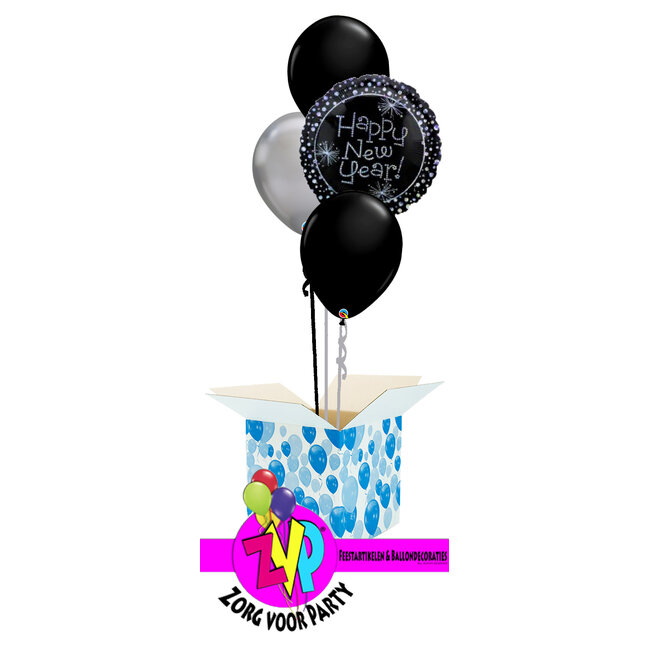 Happy New Year Silver & Black Set