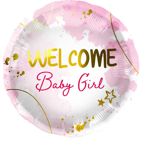 Folieballon Welcome Baby Girl - 45cm 