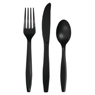 Globos Bestek Zwart - 18 stuks