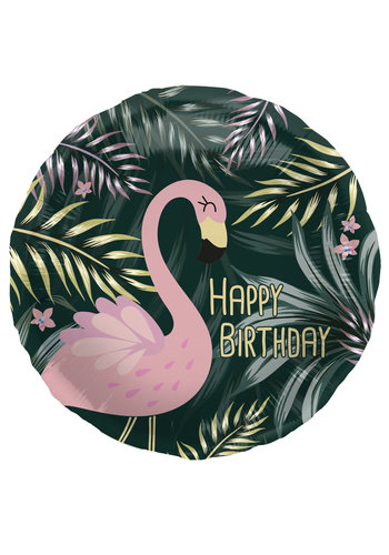 Folieballon Verjaardag Tropical Flamingo 