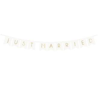 Banner Just Married - wit - 15 x 155 cm