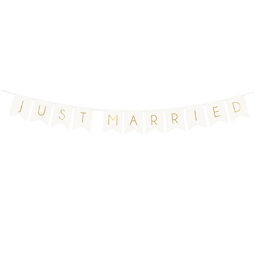 Banner Just Married - wit - 15 x 155 cm 