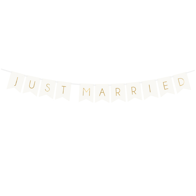 Banner Just Married - wit - 15 x 155 cm
