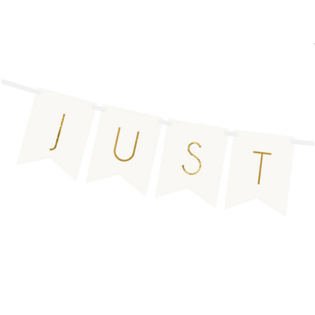 Banner Just Married - wit - 15 x 155 cm