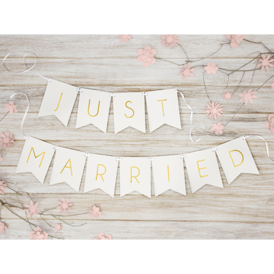 Banner Just Married - wit - 15 x 155 cm-5