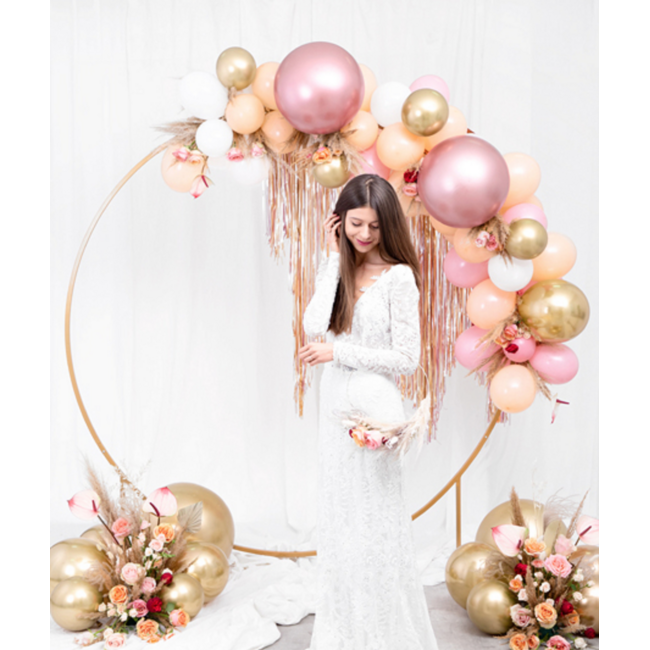 Ronde ballon 61 cm - Chrome Oud Rose - 1 st