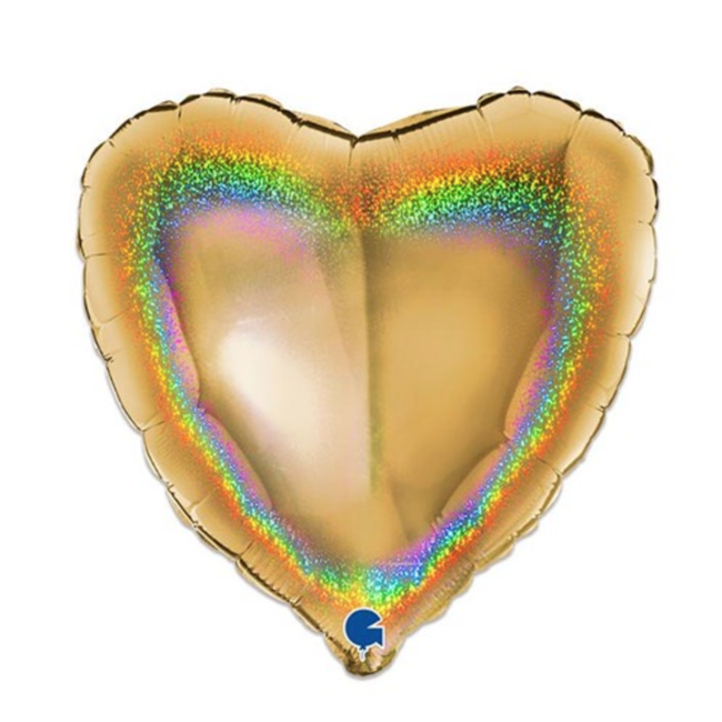 Folieballon Hart Glitter Goud