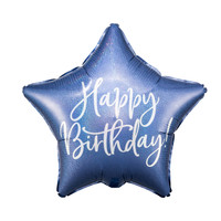 Folieballon Happy Birthday Star Navy Blue