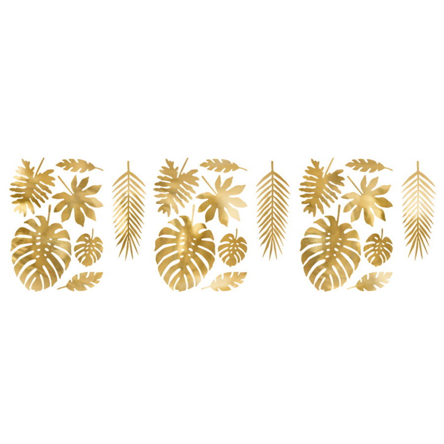 Decoraties Aloha - Tropische bladeren goud-2