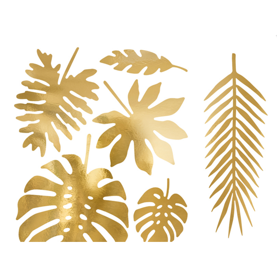 Decoraties Aloha - Tropische bladeren goud-3