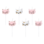 PartyDeco Kaarsjes Pink Cat - 2cm - 6 stuks