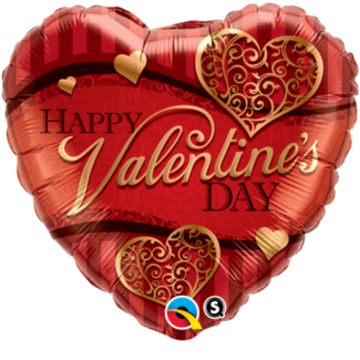 Qualatex Folieballon Valentine's Golden Filigree - 45cm