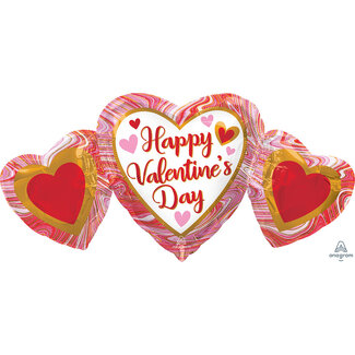 Anagram Folieballon SuperShape Happy Valentines Day Marble - 86x40cm