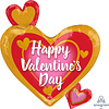 Anagram Folieballon SuperShape Happy Valentines Day Pink & Red