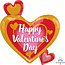 Anagram Folieballon SuperShape Happy Valentines Day Pink & Red - 50x55cm