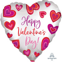 thumb-Folieballon Satin Luxe Happy Valentines Day Hearts-1