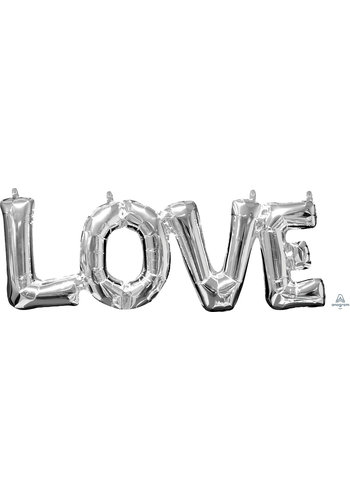 Folieballon SuperShape "Love" Silver - 63x22cm 