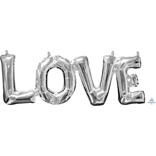 Folieballon SuperShape "Love" Silver - 63x22cm 