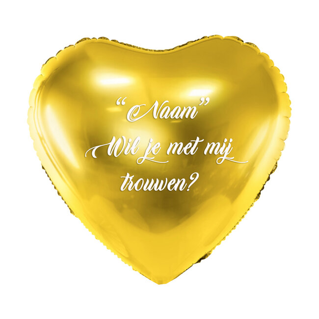 Folieballon Hart Goud