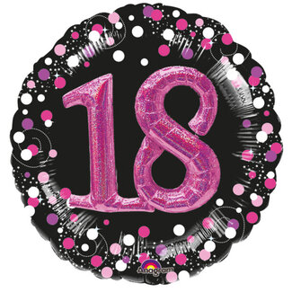 Anagram Folieballon 3D Sparkling Birthday Pink 18 - 81x81cm