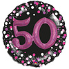 Anagram Folieballon 3D Sparkling Birthday Pink 50