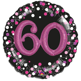 Anagram Folieballon 3D Sparkling Birthday Pink 60 - 81x81cm