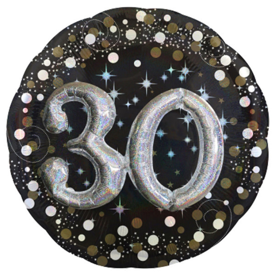 Folieballon 3D Sparkling Birthday 30-1