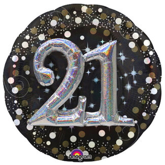 Anagram Folieballon 3D Sparkling Birthday 21 - 81x81cm