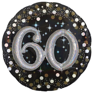 Anagram Folieballon 3D Sparkling Birthday 60 - 81x81cm