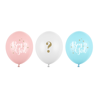 Helium Ballonnen Boy or Girl - 30cm - 3 st