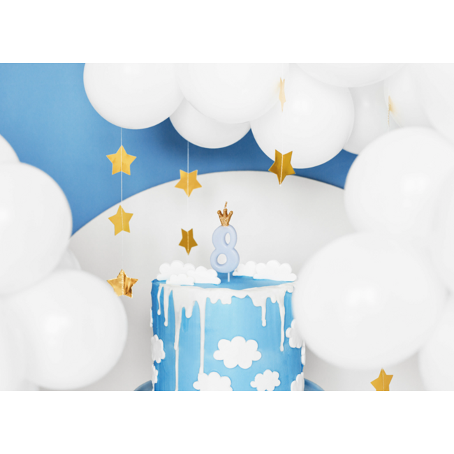 Kaarsje met Kroontje Nr. 8 -  Licht blauw - 9.5cm