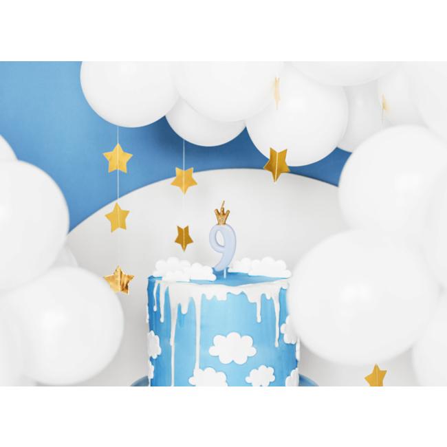 Kaarsje met Kroontje Nr. 9 -  Licht blauw - 9.5cm