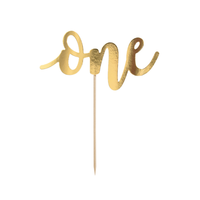 thumb-Cake topper Goud - One-2