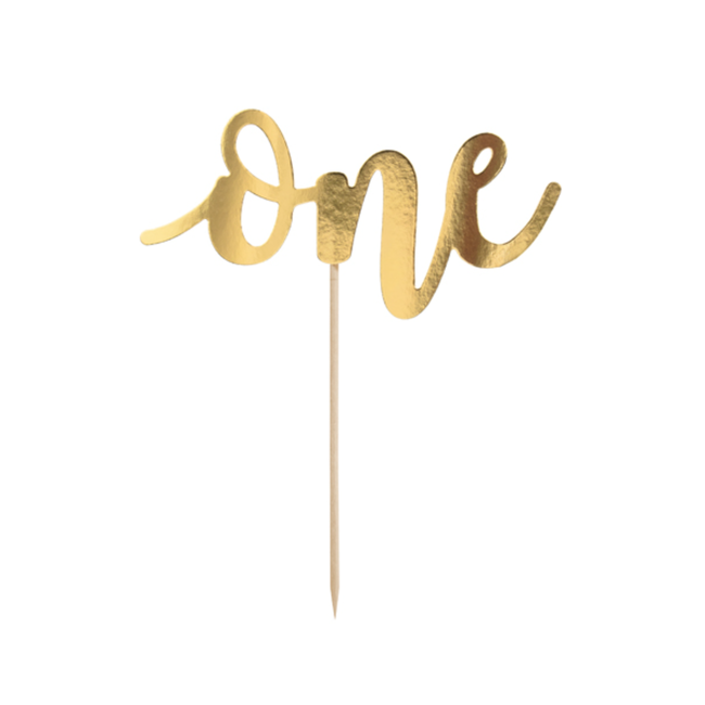 Cake topper Goud - One
