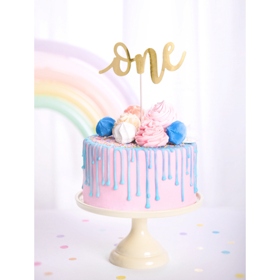 Cake topper Goud - One-3