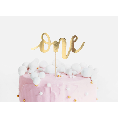 Cake topper Goud - One -  19cm 