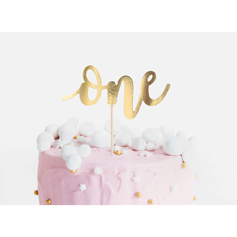 Cake topper Goud - One-1