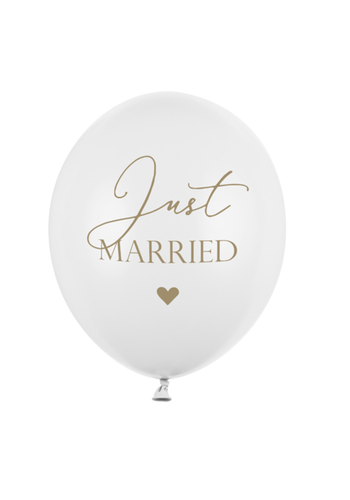 Ballonnen Wit Just Married - 30cm - 6st 