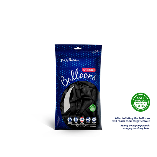 100 Ballonnen Pastel Black - 12 cm