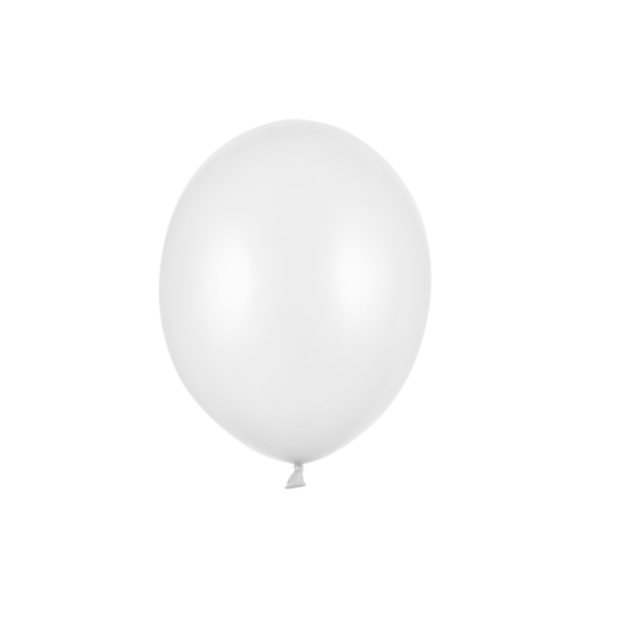 100 Ballonnen Metallic Pure White - 12 cm-1