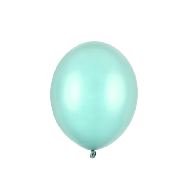 100 Ballonnen Metallic Mint Green - 12 cm